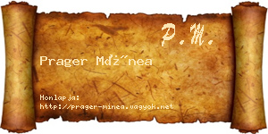 Prager Mínea névjegykártya